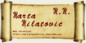 Marta Milatović vizit kartica